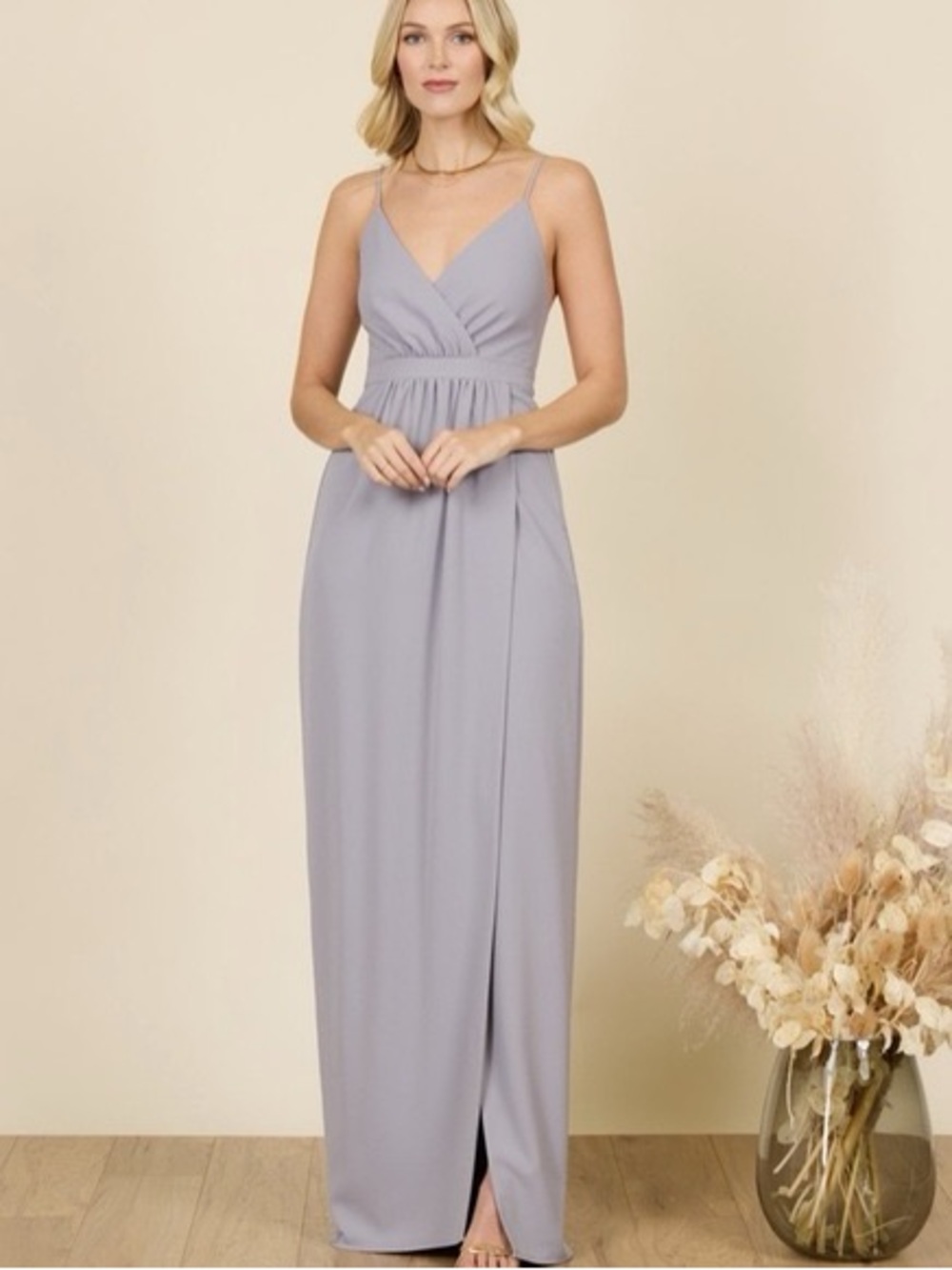 NWOT Park & Fifth Union Dress Dusty Lavender Grey V-Neck Elegant Formal Canada